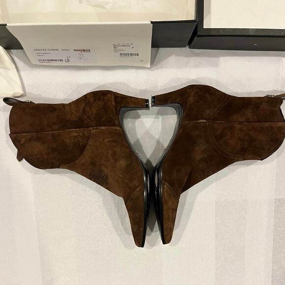 Gucci Quebec Leather Booties Maroon - Picture 4 of 12